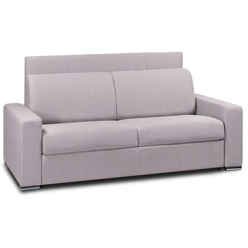 Canapé Lit Levallois Express Lattes 120cm Matelas 16cm Tête De Lit Intégrée Cuir Vachette Parme