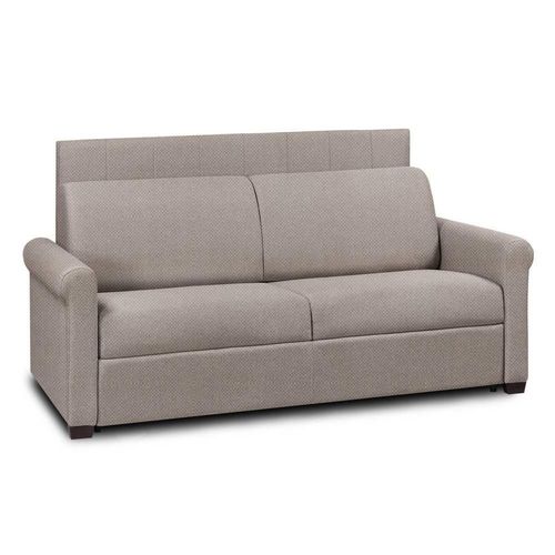 Canapé Lit 3 Places Express Lattes Renatonisi Tête De Lit Intégrée Microfibre Taupe