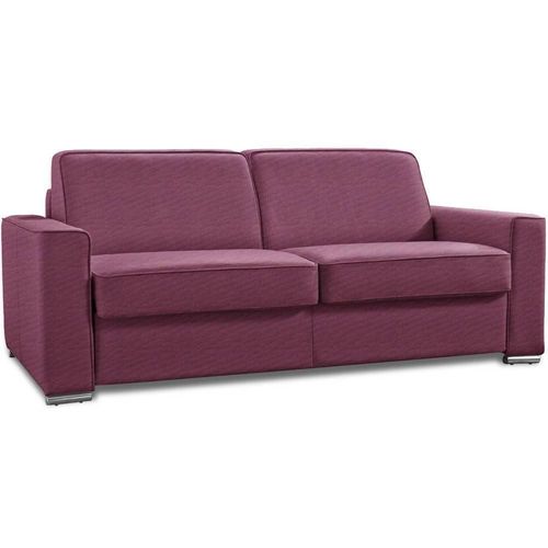 Canapé Convertible 3 Places Excellence 140 Cm Sommier Lattes Matelas Memory 18 Cm Inclus Tweed Rose