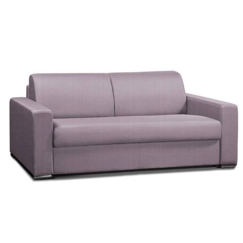 Canapé Convertible 2- Allure Matelas Mémory 20cm Lattes 120cm Cuir Vachette Parme