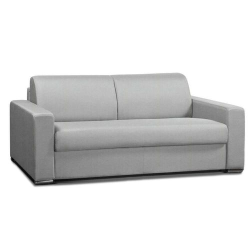 Canapé Convertible Allure Matelas Mémory 20cm Lattes 140cm Polyuréthane Gris Clair