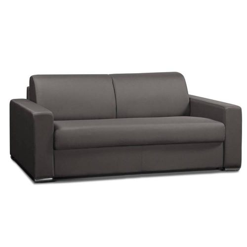 Canapé Convertible Allure Matelas Mémory 20cm Lattes 140cm Polyuréthane Taupe