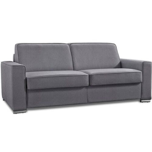 Canapé Convertible 3-4 Places Excellence 160 Cm Sommier Lattes Matelas Memory 18 Cm Inclus Velours Anthracite