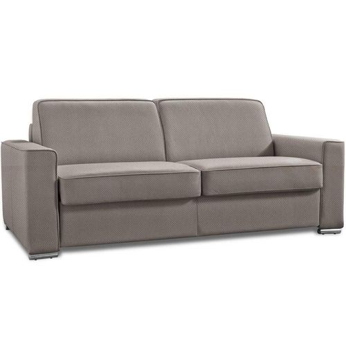Canapé Convertible 3-4 Places Excellence 160 Cm Sommier Lattes Matelas Memory 18 Cm Inclus Velours Marron