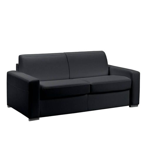 Canapé Express Master Couchage 140cm Matelas 18cm Sommier Lattes Renatonisi Polyuréthane Noir