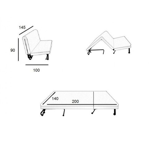 Canapé Bz Convertible Soan Rouge 140*200cm Matelas Confort Bultex Inclus