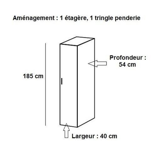 Colonne De Rangement Lund Penderie Blanc Mat 40 X 54 Cm Profondeur