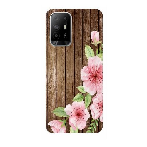 Coque Oppo A94 5g Effet Bois Fleur Rose
