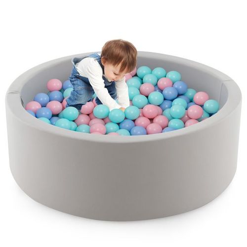 Costway Piscine À Balles En Mousse De 90 X 30 Cm Avec 200 Balles Océaniques Sac De Rangement Pour Bébé Enfants De 1 -6 Ans