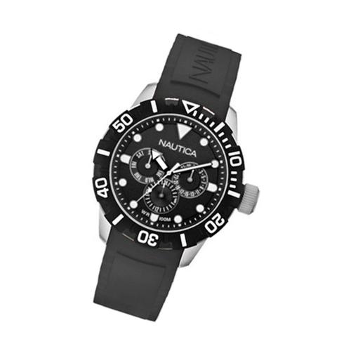 Nautica Montre Femme A13643g Montre-Bracelet En Caoutchouc Montre Femme Noir Una13643g