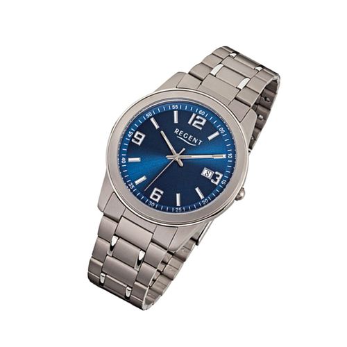 Regent Montre-Bracelet Pour Homme Gris Argent Analogique F-840 Bracelet En Titane Urf840
