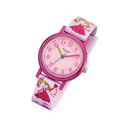 Montre-Bracelet Pour Enfants Regent Analogique Rose Bracelet Textile F-949 Urf949
