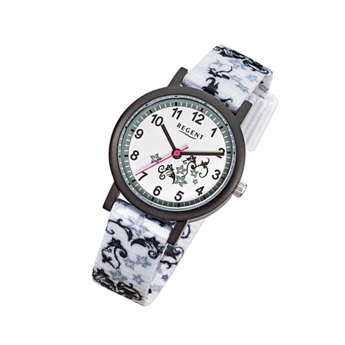 Montre-Bracelet Pour Enfants Regent Analogique Blanche Bracelet Textile F-728 Urf728