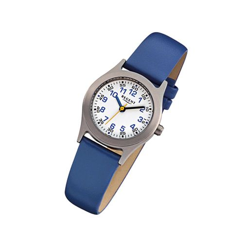 Montre-Bracelet Pour Enfants Regent Analogique Bleue F-947 Bracelet En Cuir Urf947