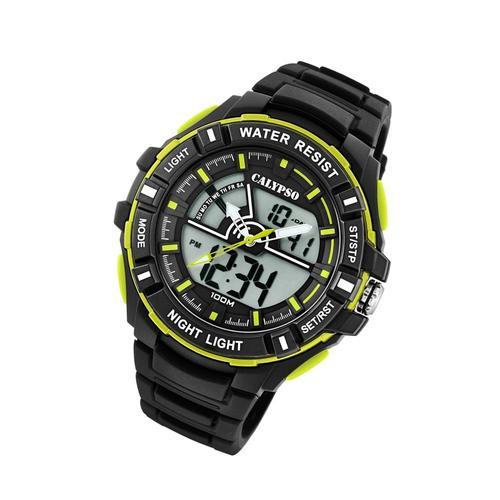 Calypso Montre Pour Hommes K5769/4 Montre-Bracelet En Plastique Pu Numérique Noir Uk5769/4