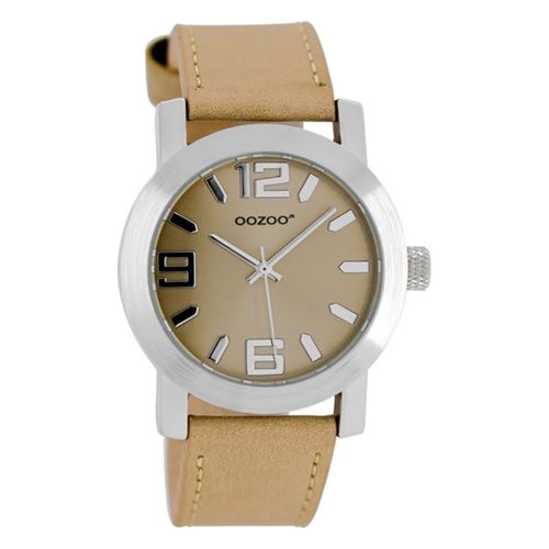 Montre-Bracelet Pour Enfants Et Jeunes, Oozoo , Marron, Beige, Analogique, Bracelet En Cuir Jr201 Uojr201