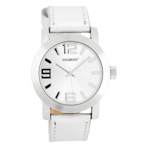 Montre-Bracelet Pour Enfants Et Jeunes, Oozoo , Argent, Analogique, Quartz, Bracelet En Cuir Jr200 Uojr200