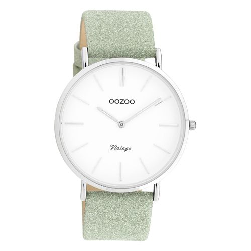 Oozoo Montre Femme Vert Analogique Série Vintage Bracelet Cuir Uoc20146