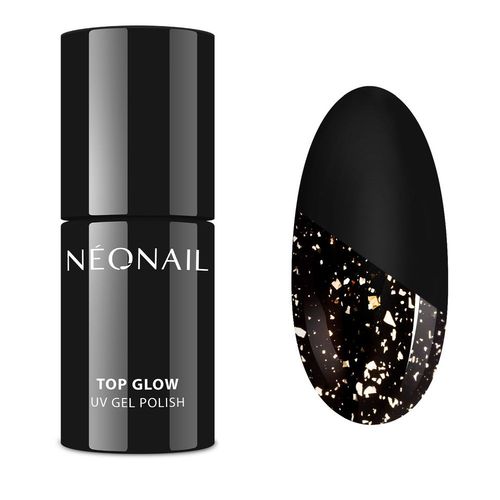 Top Glow Gold Flakes - Neonail - Vernis Semipernament 