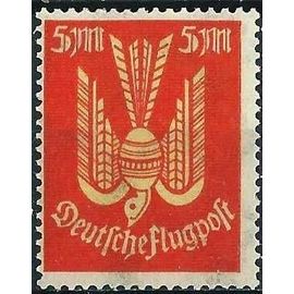 Allemagne, Rép De Weimar 1922, Très Beau Timbre Timbre De Poste Aérienne Neuf** Luxe Yvert 11, Oiseau Stylisé 5 Mk. Orange Et Jaune, Filigrane Losanges.