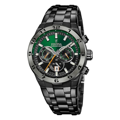 Montre Homme Festina Acier Inoxydable Noir Festina Montre-Bracelet Chrono Vélo Uf20673/2