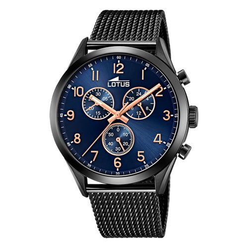 Montre Lotus Pour Homme En Acier Inoxydable Montre Minimaliste Lotus Noire Ul18639/D