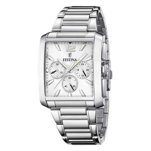 Festina Montre Homme Acier Inoxydable Argent Timeless Chronographe Montre-Bracelet Uf20635/1