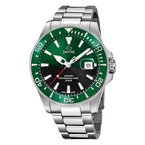 Montre Homme Jaguar Acier Inoxydable Argent Jaguar Montre-Bracelet Pro Diver Uj860/6