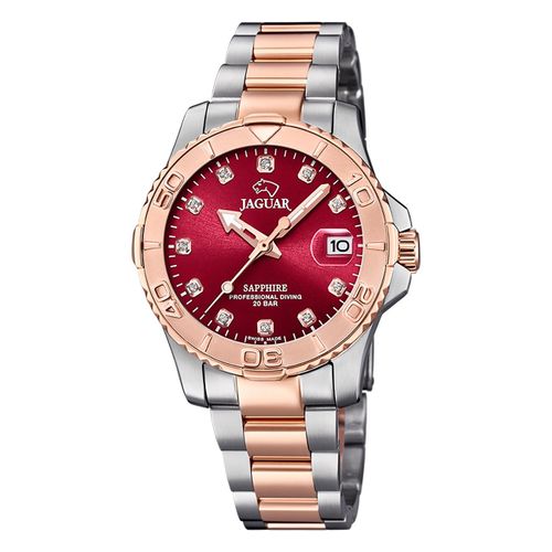 Jaguar Montre Femme Acier Inoxydable Argent Or Rose Jaguar Pro Diver Montre-Bracelet Uj871/6
