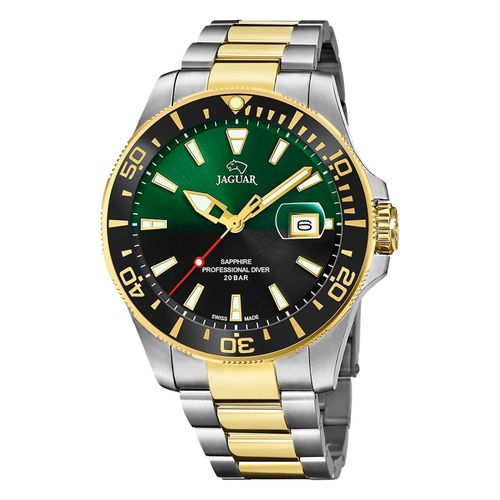 Jaguar Montre Homme Acier Inoxydable Argent Or Jaguar Pro Diver Montre-Bracelet Uj863/4