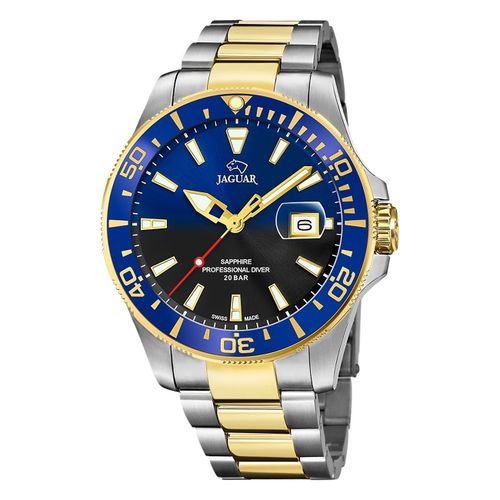 Jaguar Montre Homme Acier Inoxydable Argent Or Jaguar Pro Diver Montre-Bracelet Uj863/3