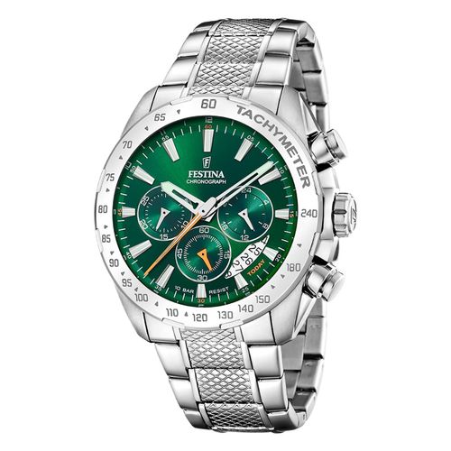 Festina Montre Homme Acier Inoxydable Argent Timeless Chronographe Montre-Bracelet Uf20668/3