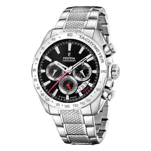 Festina Montre Homme Acier Inoxydable Argent Timeless Chronographe Montre-Bracelet Uf20668/4