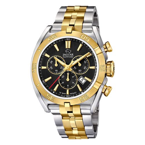 Jaguar Montre Pour Homme En Acier Inoxydable Argent Or Jaguar Montre-Bracelet De Direction Uj855/C