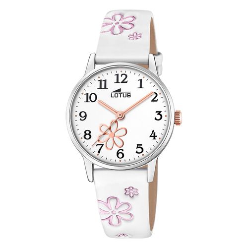 Montre Enfant Lotus Jeunesse Cuir Blanc Montre-Bracelet Lotus Classic Ul18863/1