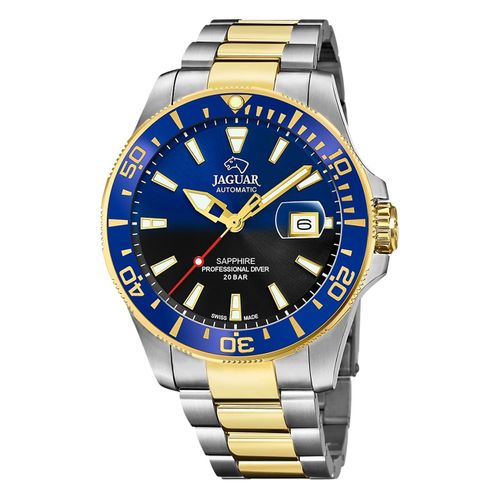 Jaguar Montre Homme Acier Inoxydable Argent Or Jaguar Pro Diver Montre-Bracelet Uj887/3