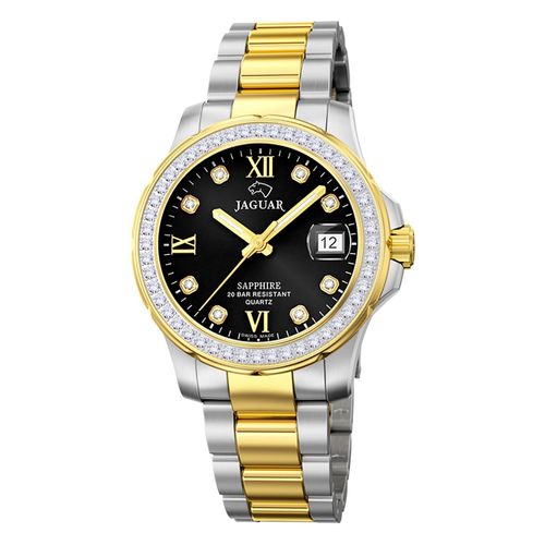 Jaguar Montre Femme Acier Inoxydable Argent Or Jaguar Montre-Bracelet De Direction Uj893/4