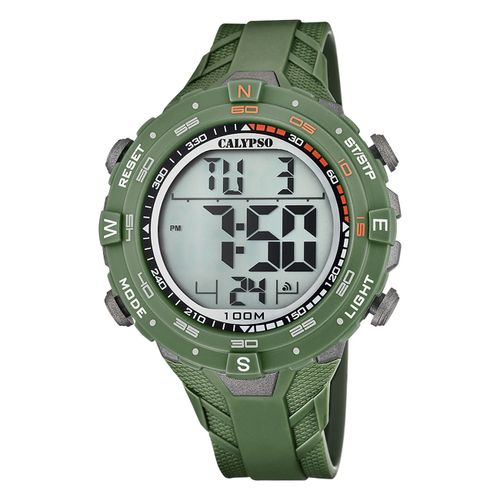 Montre Homme Calypso Caoutchouc Vert Olive Montre-Bracelet Numérique Calypso Uk5838/1