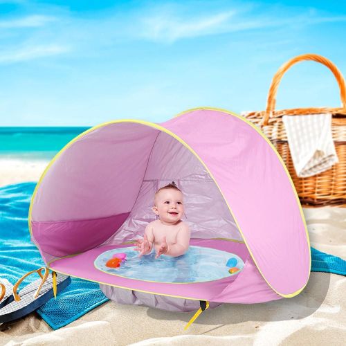 Tente De Plage Pour Bébé, Jouets Imperméables, Auvent Solaire, Protection Contre Les Uv, Avec Piscine, Pare Soleil De Camping D'extérieur Pour Enfants
