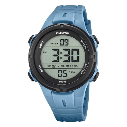 Montre Pour Homme Calypso En Caoutchouc Bleu Clair Montre-Bracelet Numérique Calypso Uk5837/1