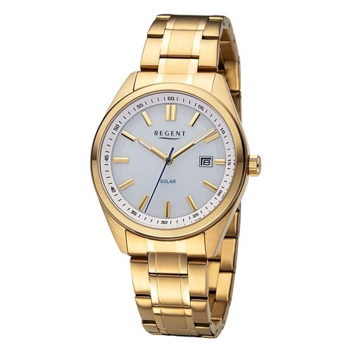 Regent Montre Solaire Homme Bracelet Métal Analogique Or Urf1542