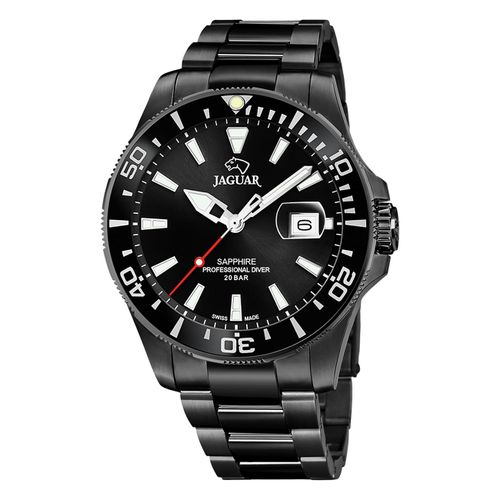 Montre Homme Jaguar Acier Inoxydable Noir Jaguar Montre-Bracelet Pro Diver Uj989/1