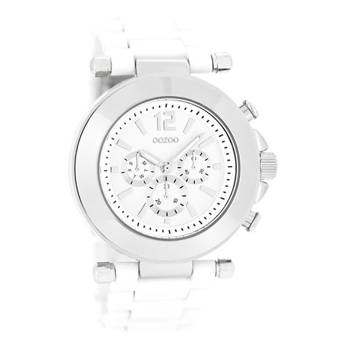 Oozoo Montre Unisexe Série Vintage Analogique Plastique Blanc Uoc4880a