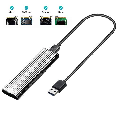 Boîtier pour disque dur SSD, M.2 SATA NVMe, USB C vers USB A 3.1 B/B + M/M