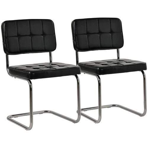 Lot De 2 Chaises Cantilever En Simili Noir Maria