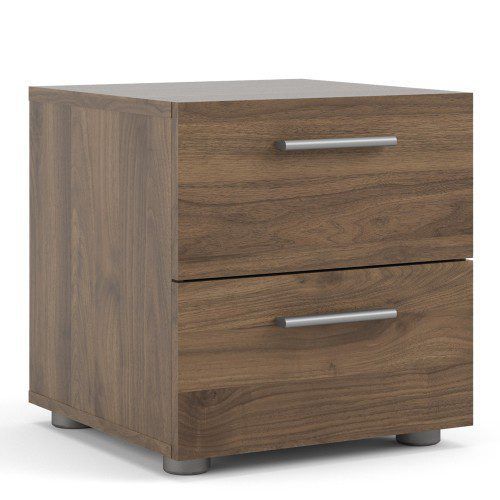 Tele Bedside 2 Tiroirs En Noyer