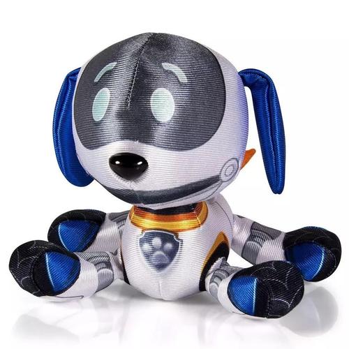 Robot chien peluche pat patrouille bleu blanc