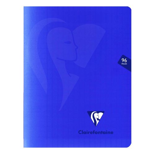 Clairefontaine Mimesys Cahier Piqué 17x22cm 96 Pages Grands Carreaux Polypropylène - Bleu Marine