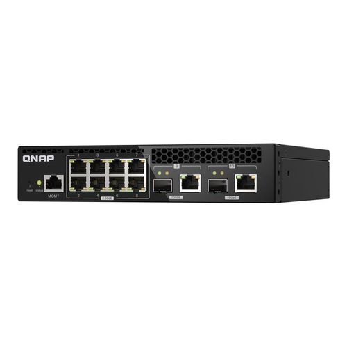 QNAP QSW-M2108R-2C - Commutateur - Géré - 8 x 2.5GBase-T + 2 x combo 10 Gigabit SFP+/RJ-45 - de bureau, Montable sur rack