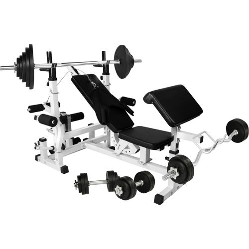 Gorilla Sports - Banc De Musculation Universel Gs005 + Set D'haltères En Caoutchouc De 108 Kg